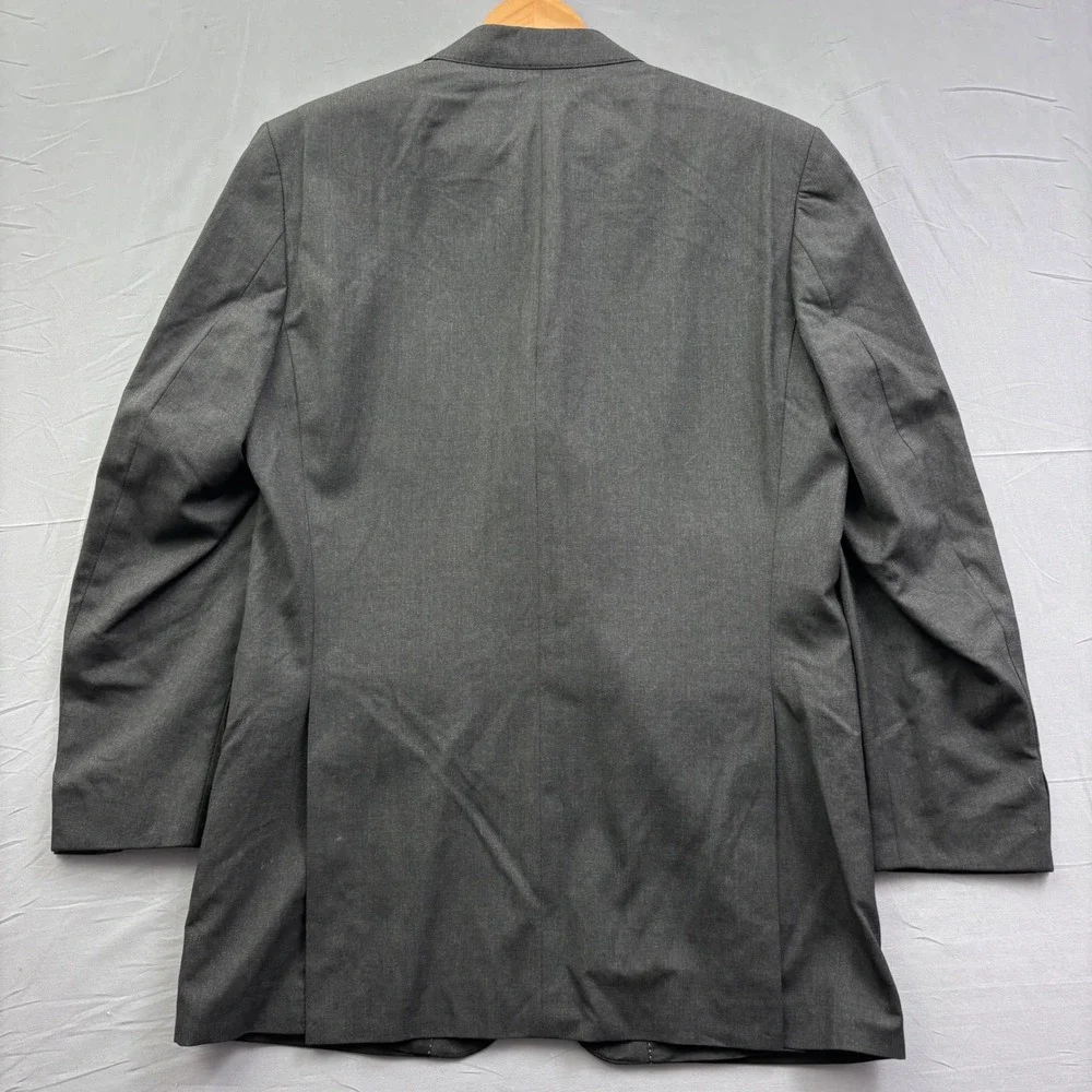 Linus Hamburg Berlin Mens Charcoal Gray 3-Button Blazer Jacket Ticket Pocket